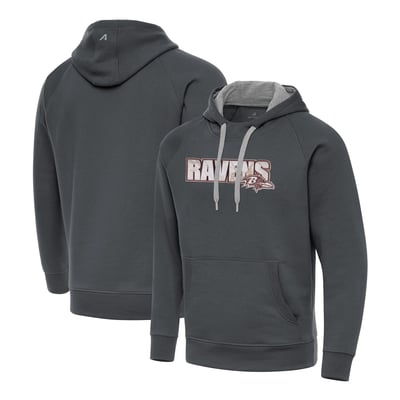 Baltimore Ravens Antigua Woodland Camo Victory Hoodie - Charcoal