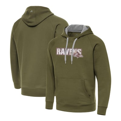 Baltimore Ravens Antigua Woodland Camo Victory Hoodie - Olive