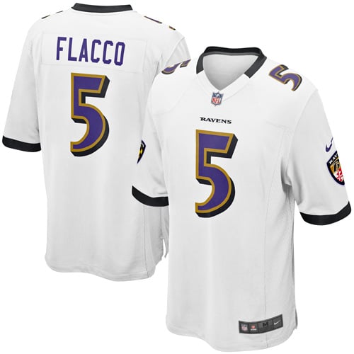 Mens Baltimore Ravens Joe Flacco Nike White Game Jersey