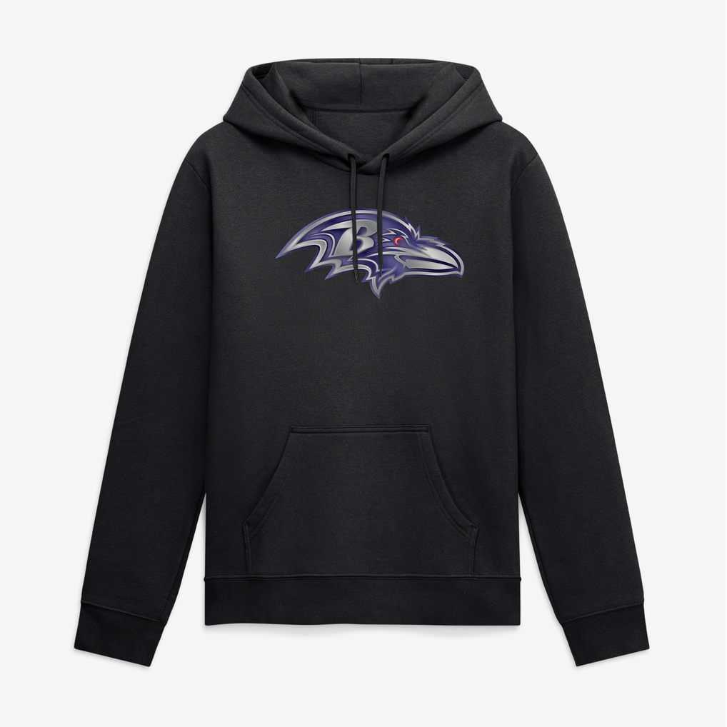 Baltimore Ravens Big & Tall Metallic Mascot Hoodie - Black