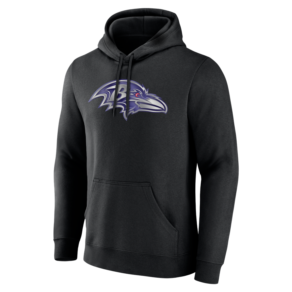 Baltimore Ravens Big & Tall Metallic Mascot Hoodie - Black