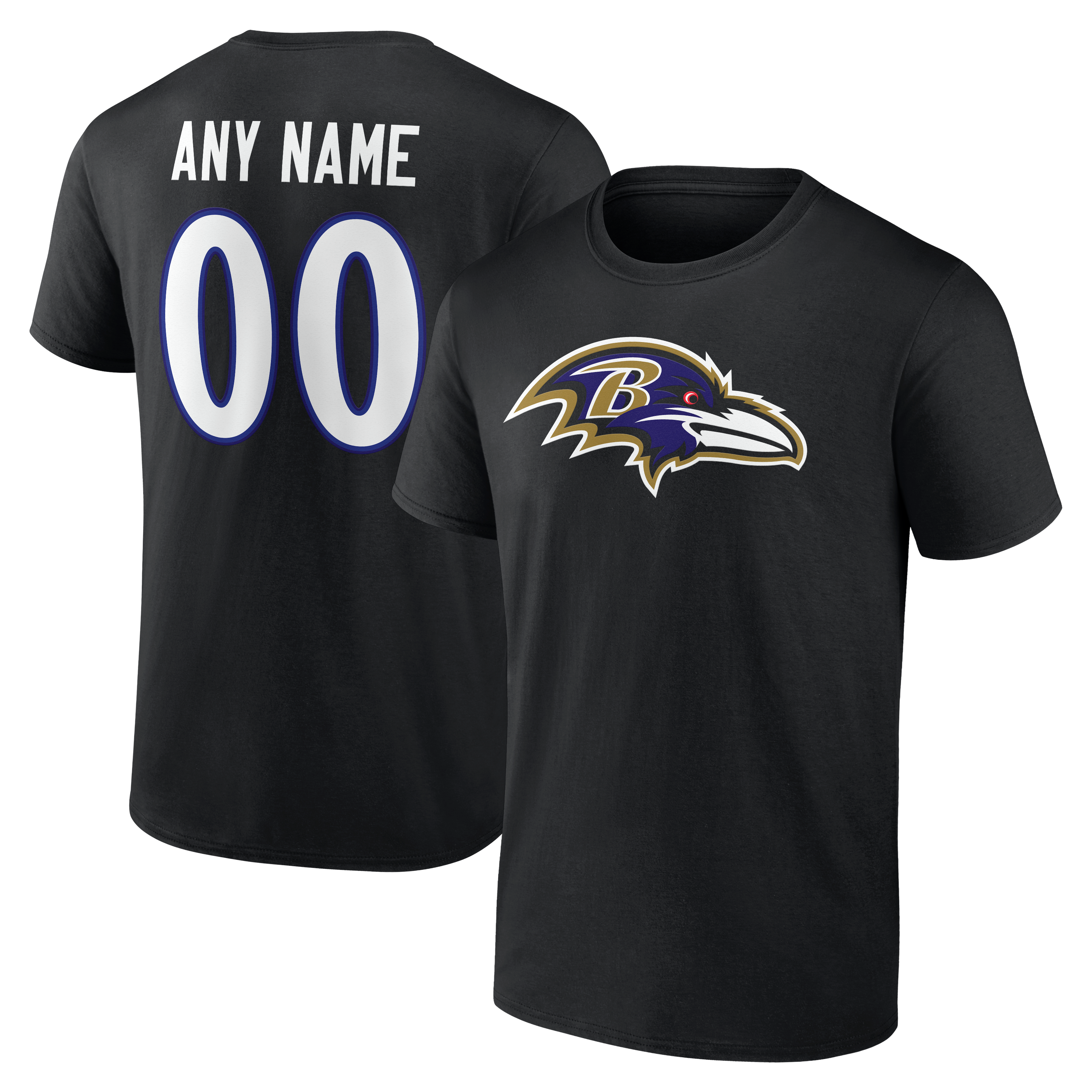 Men's Baltimore Ravens Black Big & Tall Team Authentic Personalized ...