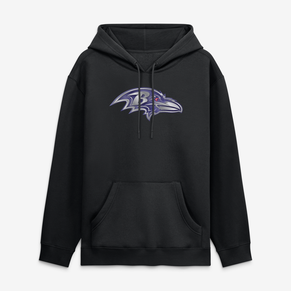 Baltimore Ravens  Metallic Mascot Hoodie - Black