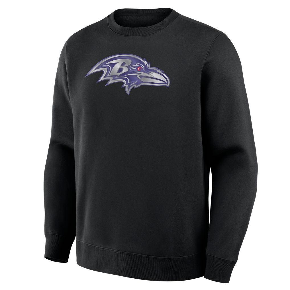 Baltimore Ravens  Metallic Mascot Sweatshirt - Black