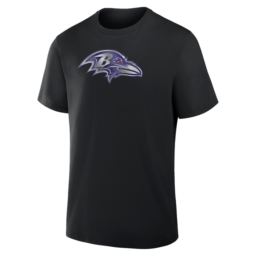 Baltimore Ravens  Metallic Mascot T-Shirt - Black
