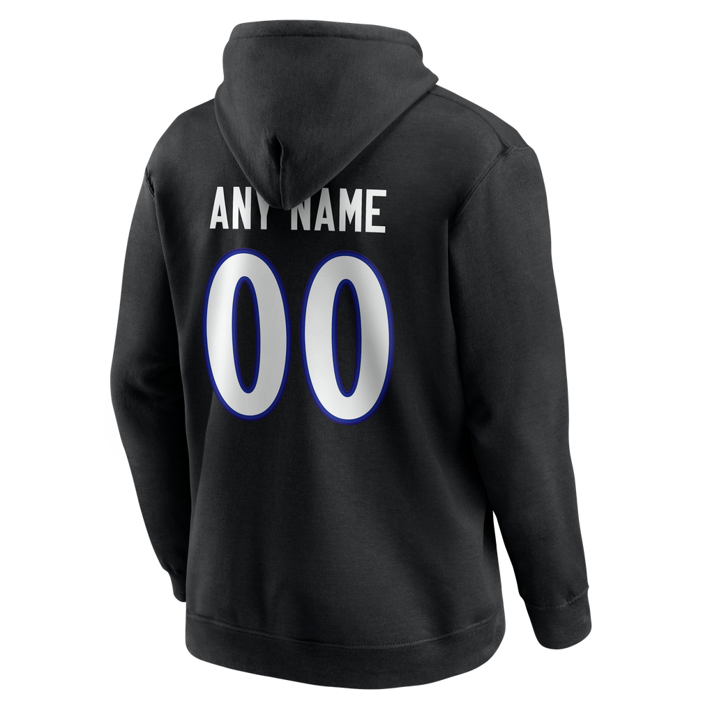 Baltimore Ravens  Team Authentic Personalized Name & Number Hoodie - Black
