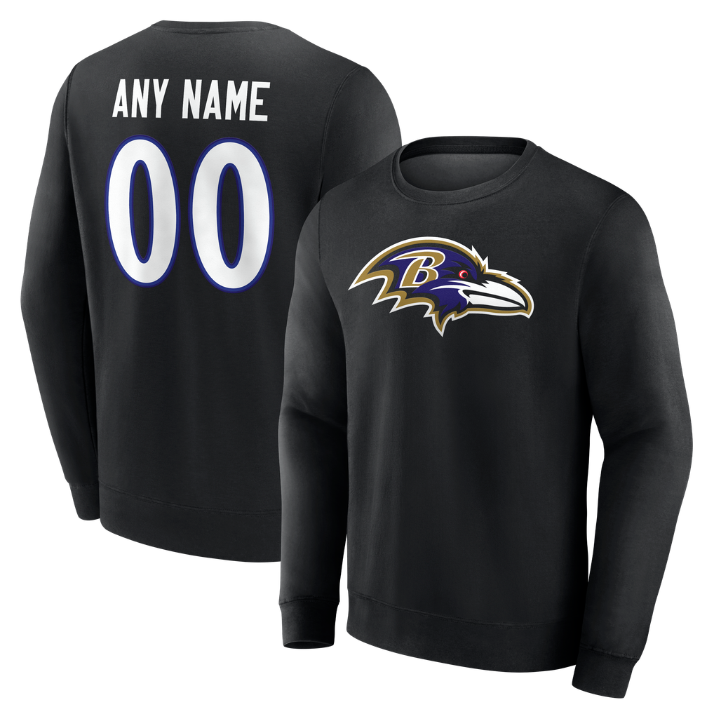 Baltimore Ravens  Team Authentic Personalized Name & Number Sweatshirt - Black
