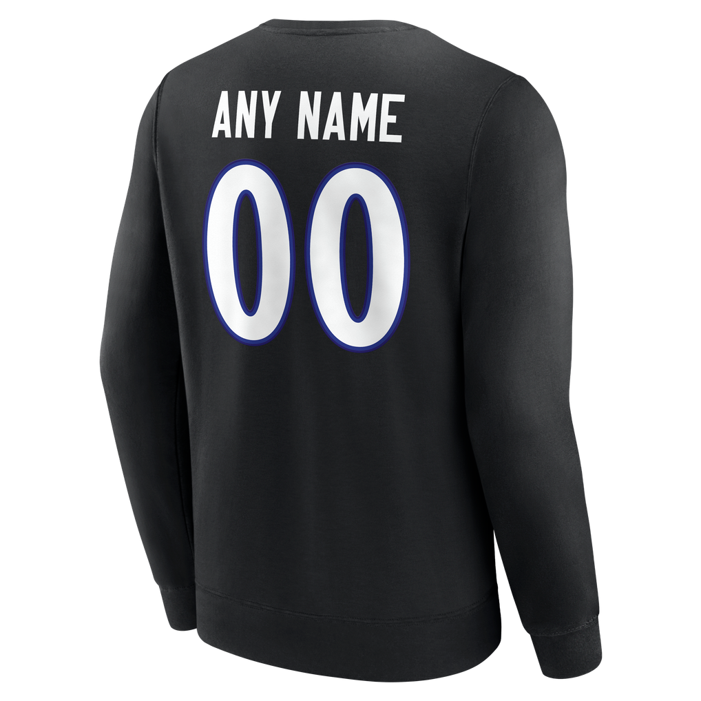 Baltimore Ravens  Team Authentic Personalized Name & Number Sweatshirt - Black