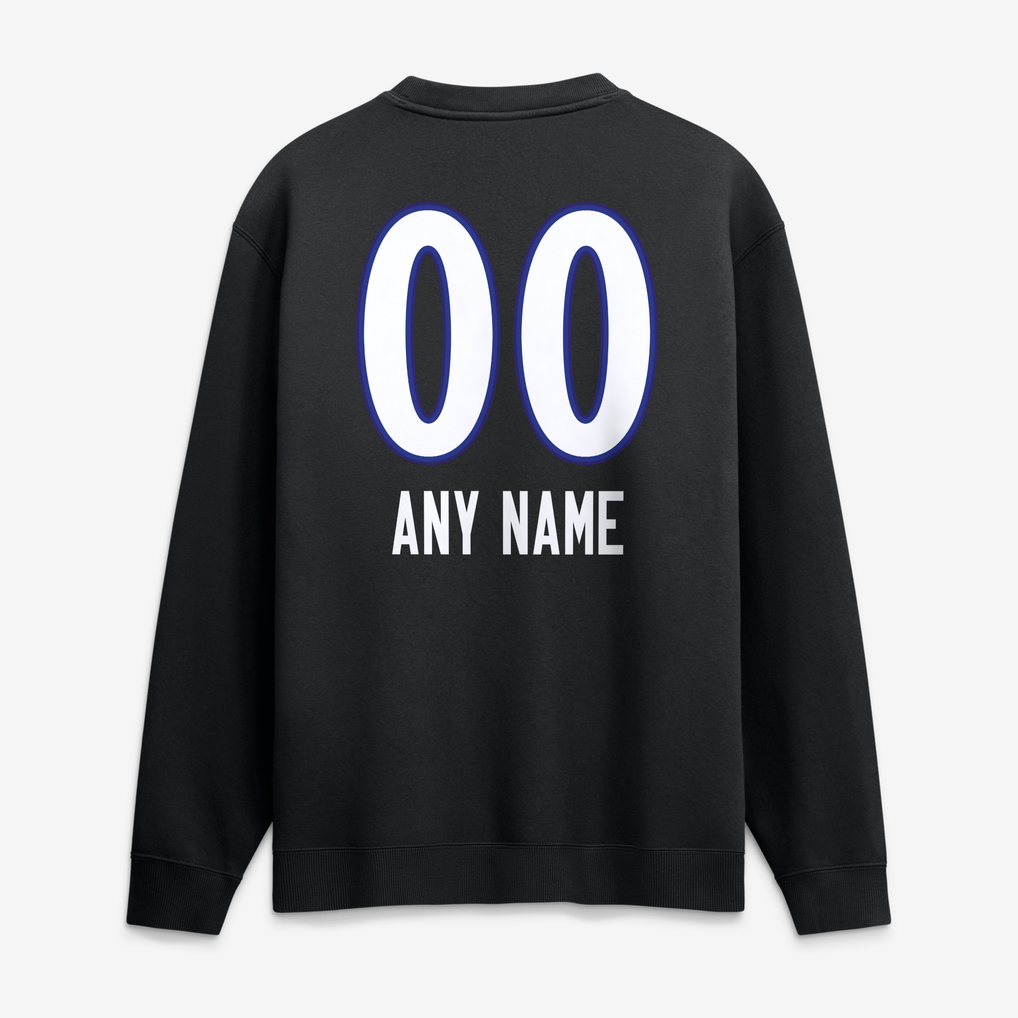 Baltimore Ravens  Touchdown Wordmark Personalized Name & Number Sweatshirt - Black