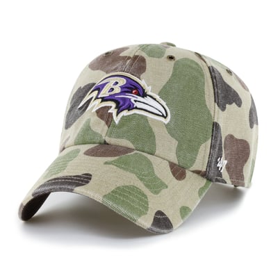 Baltimore Ravens Carhartt x '47 Clean Up Adjustable Hat - Duck Camo