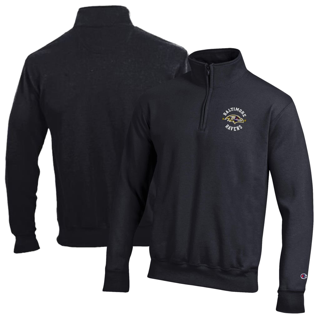 Baltimore Ravens Champion Powerblend Quarter-Zip Pullover - Black