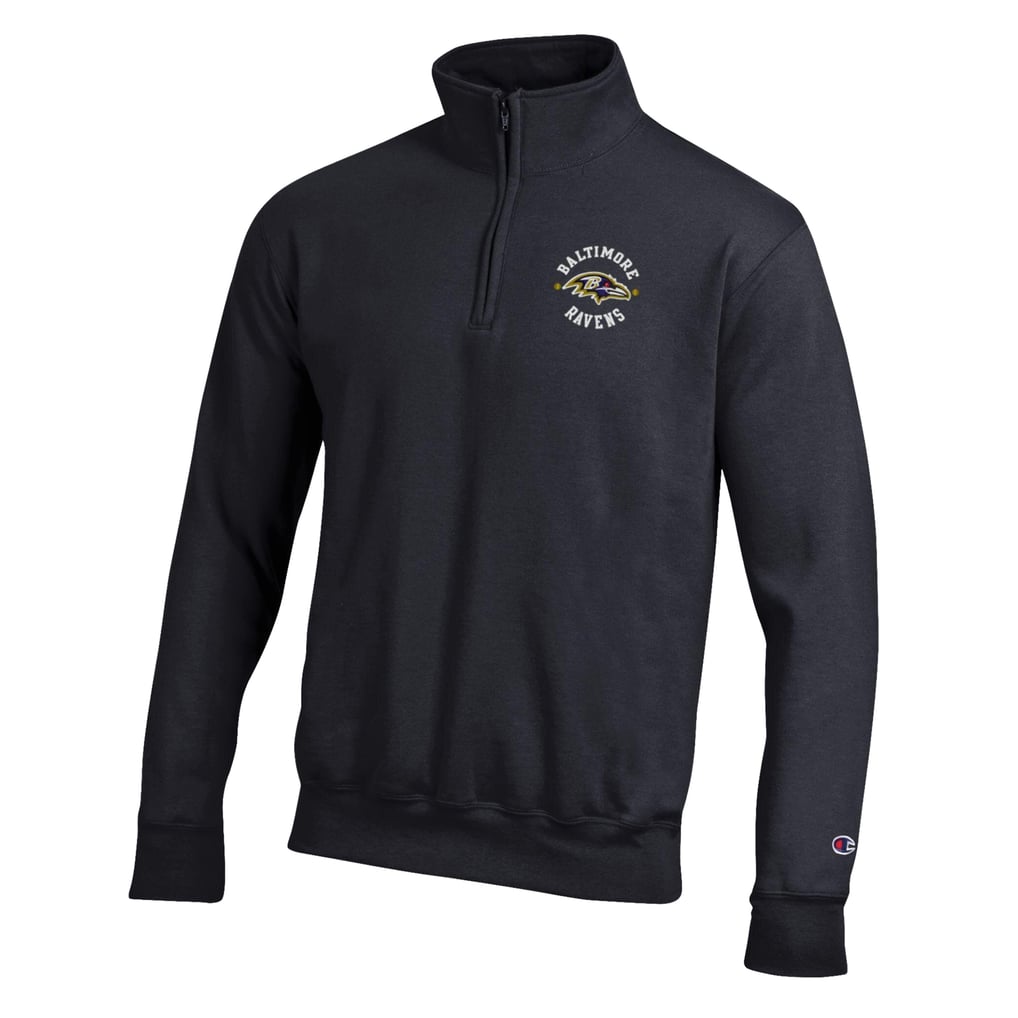 Baltimore Ravens Champion Powerblend Quarter-Zip Pullover - Black