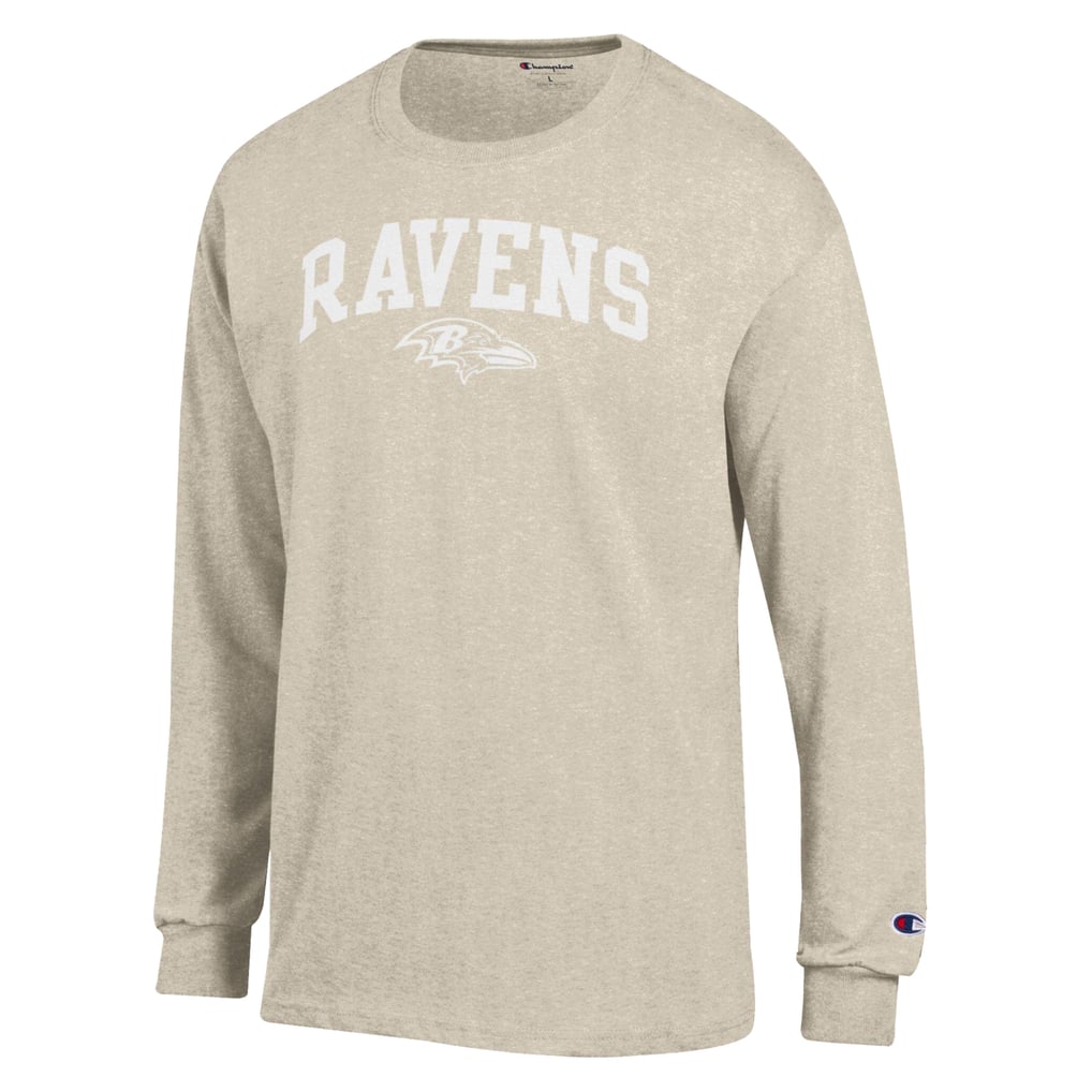  Baltimore Ravens Champion White Ink Jersey Long Sleeve T-Shirt - Heather Oatmeal