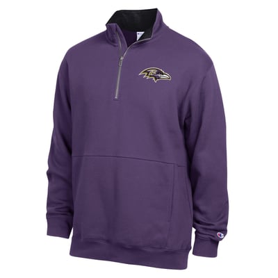  Baltimore Ravens Champion Fleece Quarter-Zip Pullover -  Purple/Black