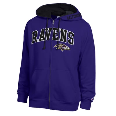  Baltimore Ravens Champion Full-Zip Hoodie -  Purple/Black