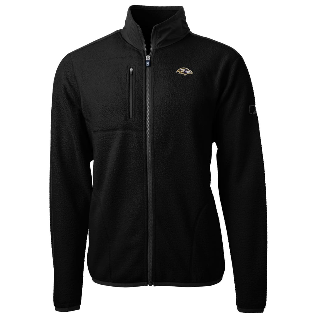Baltimore Ravens Cutter & Buck Big & Tall Cascade Eco Sherpa Fleece Full-Zip Jacket - Black