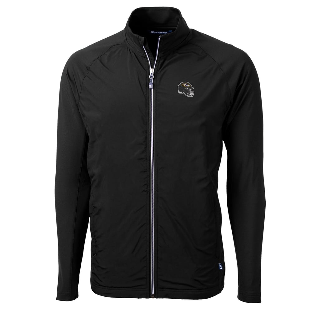  Baltimore Ravens Cutter & Buck Helmet Adapt Eco Knit Hybrid Recycled Full-Zip Jacket - Black