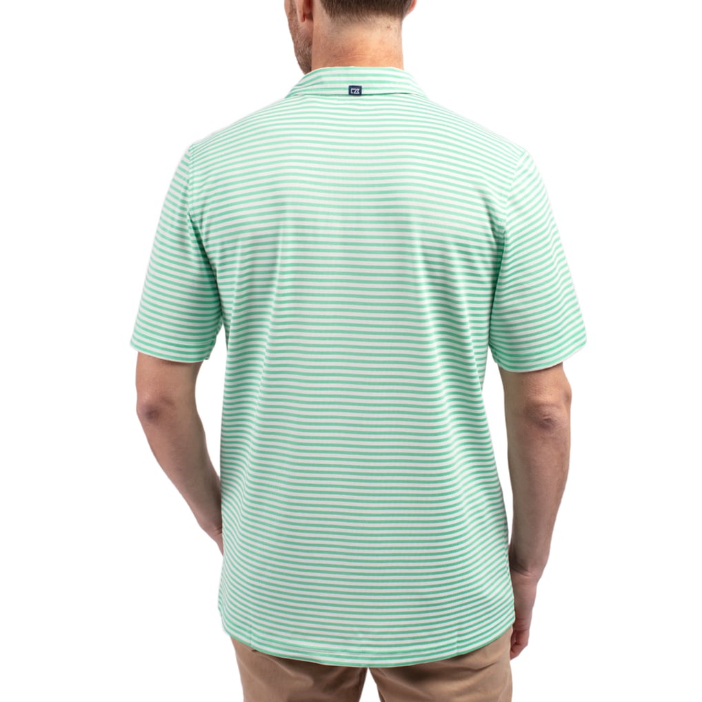 Baltimore Ravens Cutter & Buck Virtue Eco Pique Stripe Recycled Polo - Green