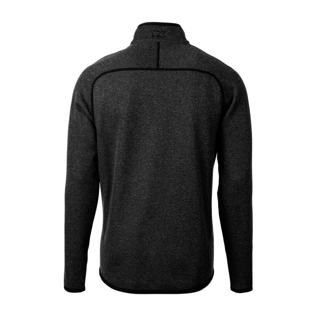 Baltimore Ravens Cutter & Buck Big & Tall Mainsail Sweater-Knit Full-Zip Jacket - Heather Charcoal