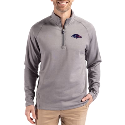 Baltimore Ravens Cutter & Buck Peshastin Eco Fleece Tri-Blend Raglan Recycled Quarter-Zip Jacket -  Heather Gray