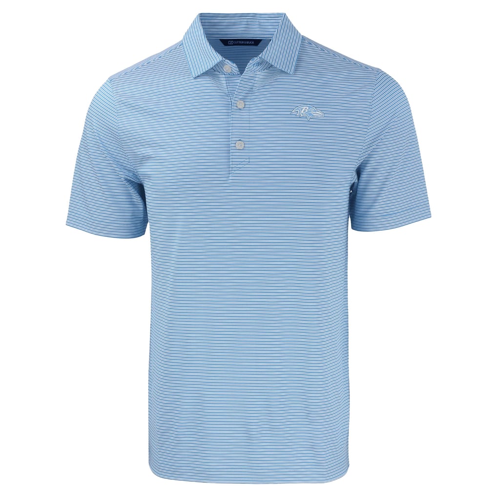 Baltimore Ravens Cutter & Buck Forge Eco Double Stripe Stretch Recycled Big & Tall Polo - Powder Blue