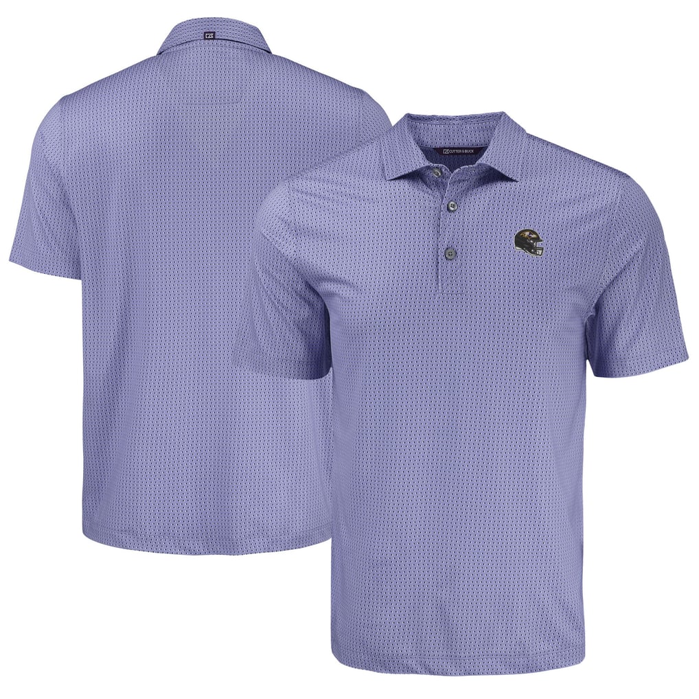 Baltimore Ravens Cutter & Buck Pike Eco Shadow Check Print Recycled Polo - Purple