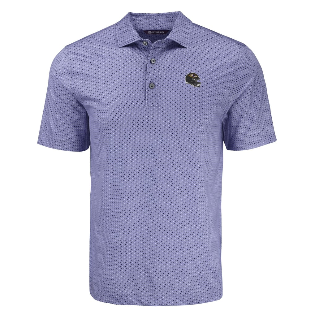 Baltimore Ravens Cutter & Buck Pike Eco Shadow Check Print Recycled Polo - Purple