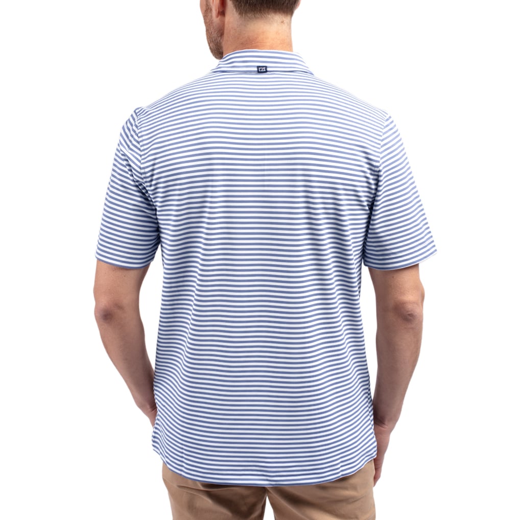 Baltimore Ravens Cutter & Buck Virtue Eco Pique Stripe Recycled Polo - Purple