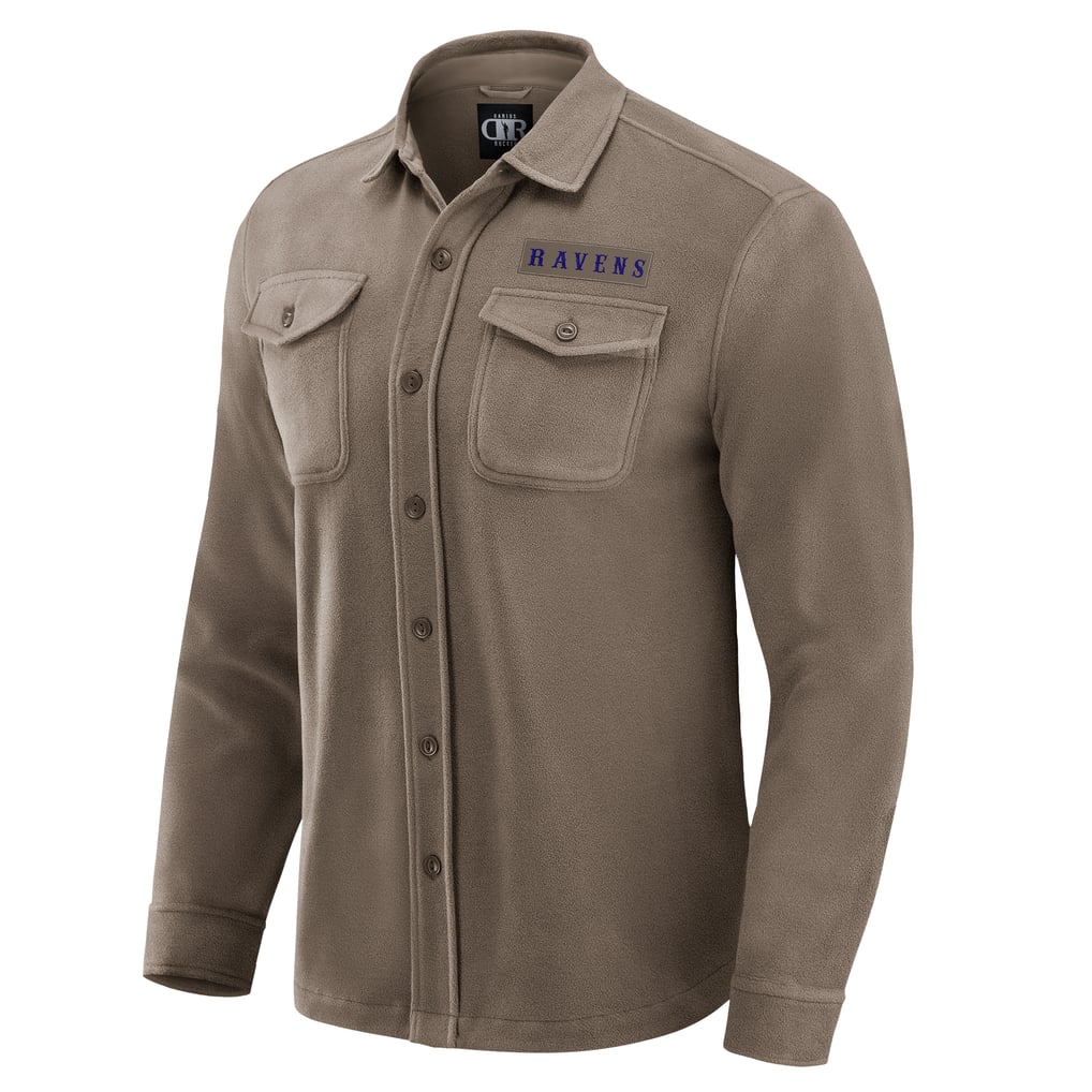 Baltimore Ravens Darius Rucker Collection by Fanatics Polar Fleece Cozy Button-Up Shirt - Tan