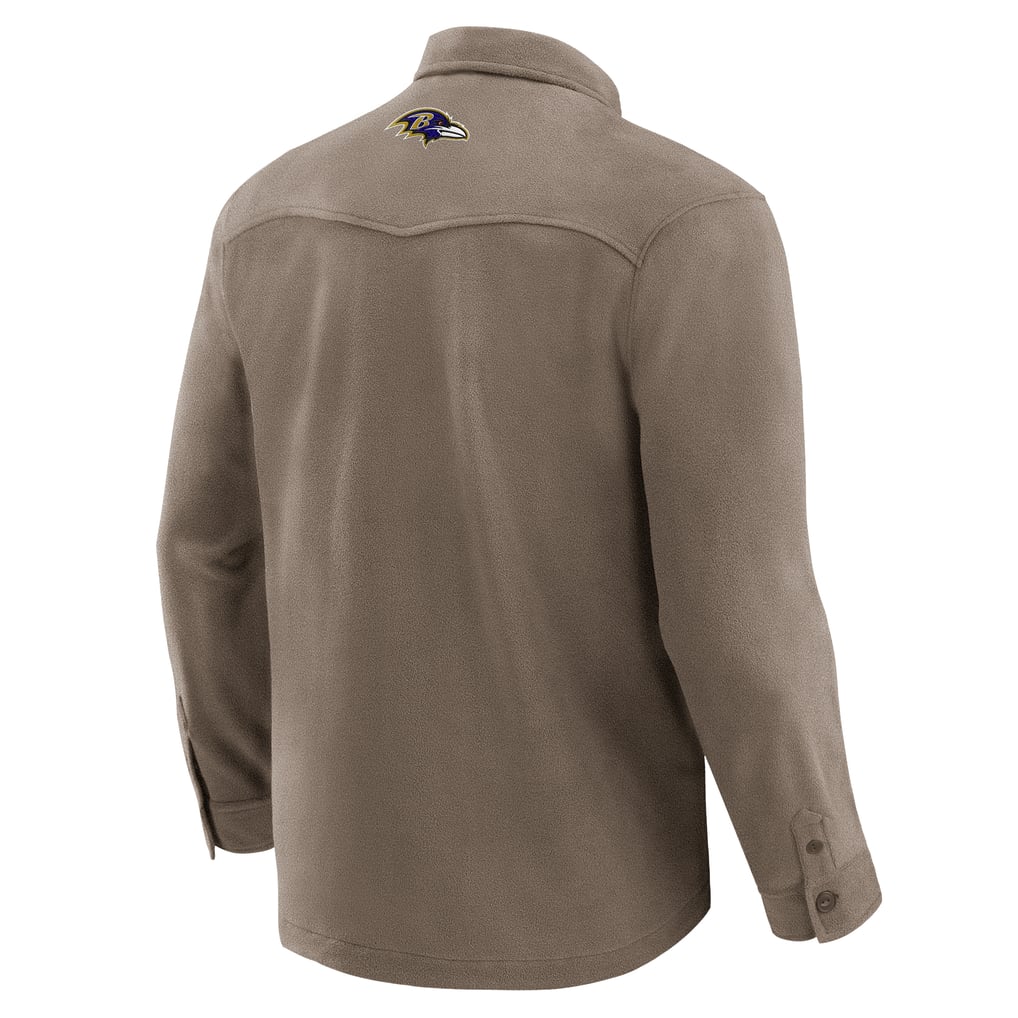 Baltimore Ravens Darius Rucker Collection by Fanatics Polar Fleece Cozy Button-Up Shirt - Tan