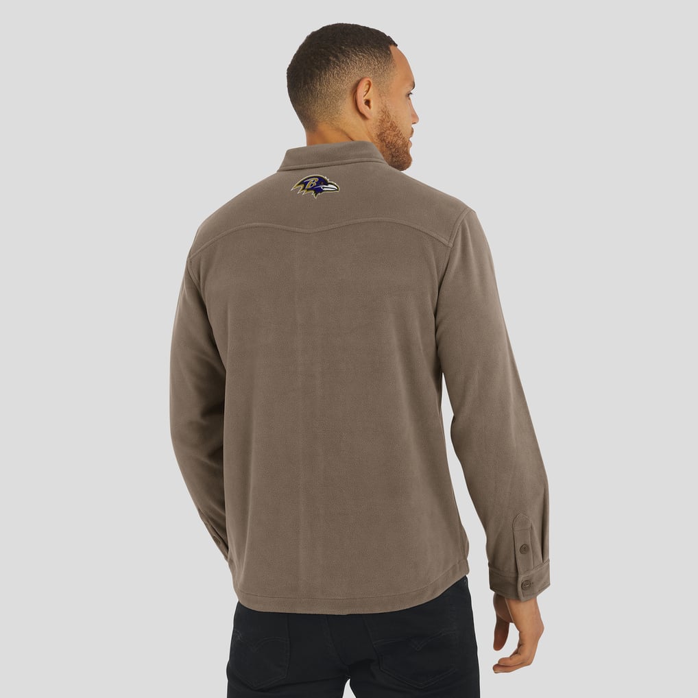 Baltimore Ravens Darius Rucker Collection by Fanatics Polar Fleece Cozy Button-Up Shirt - Tan