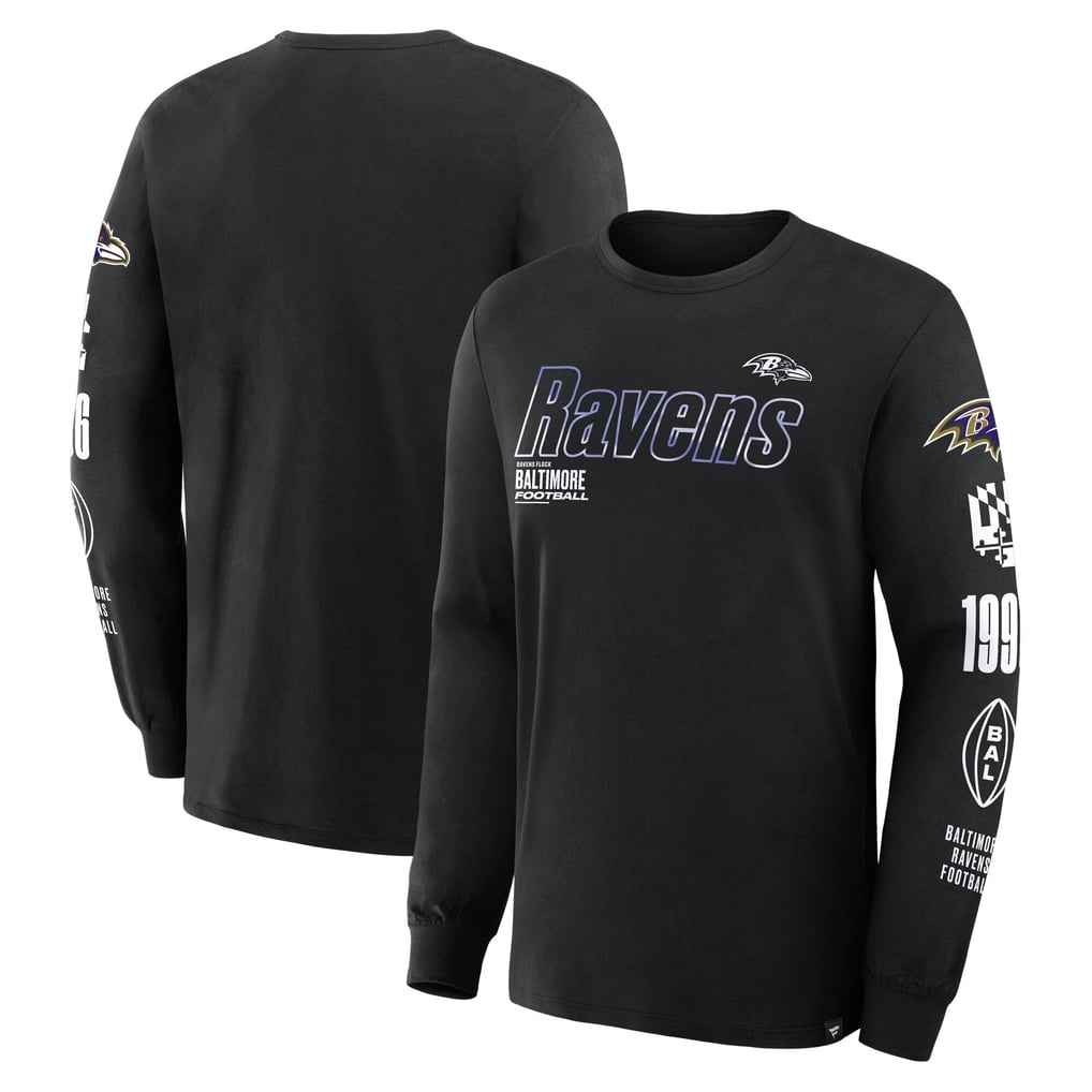 Baltimore Ravens Fanatics Checkdown Pass Long Sleeve T-Shirt - Black