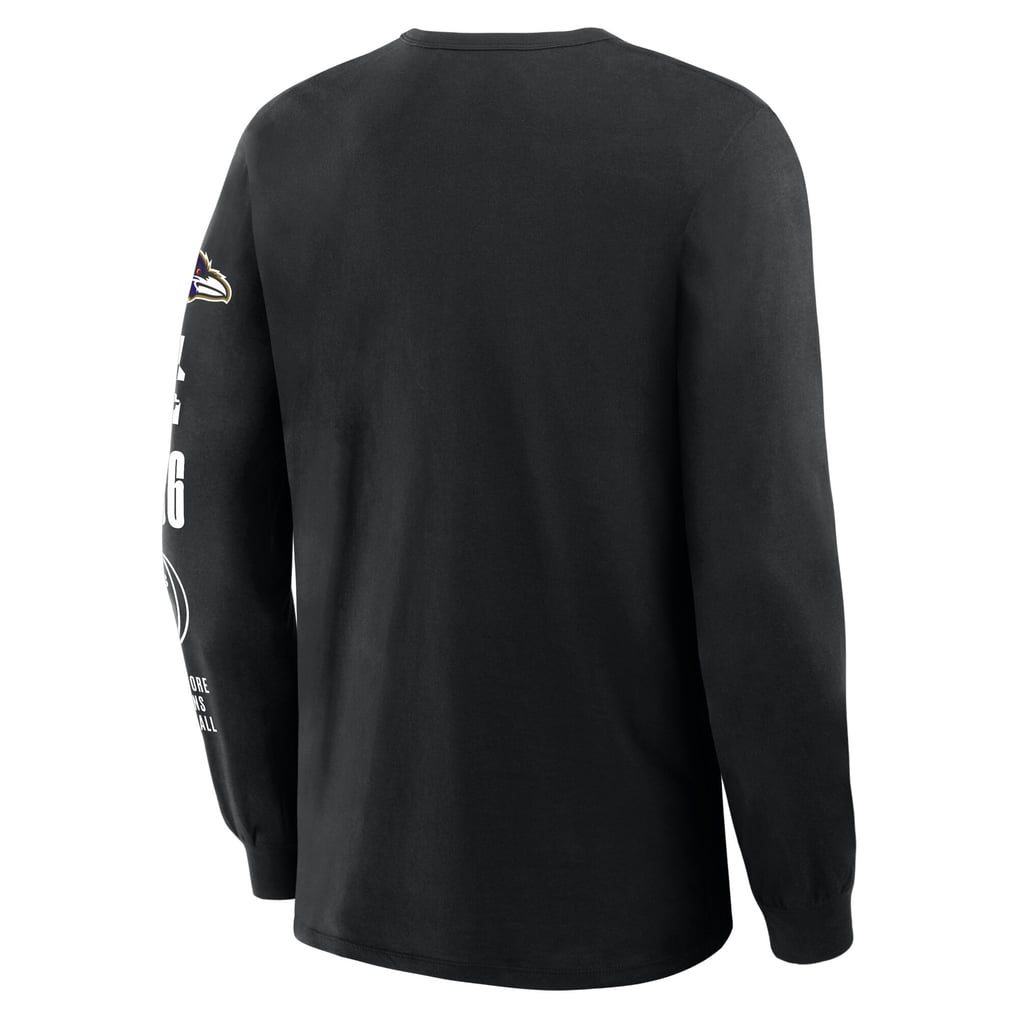 Baltimore Ravens Fanatics Checkdown Pass Long Sleeve T-Shirt - Black