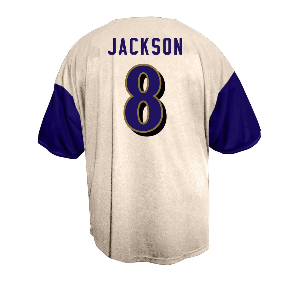 Lamar Jackson Baltimore Ravens Fanatics Big & Tall Baseball Button-Up Shirt - Cream