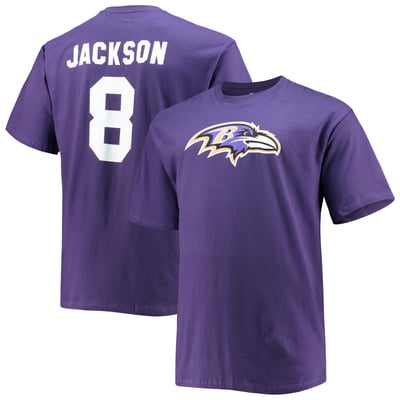 Lamar Jackson Baltimore Ravens Fanatics Big & Tall Name & Number T-Shirt - Purple