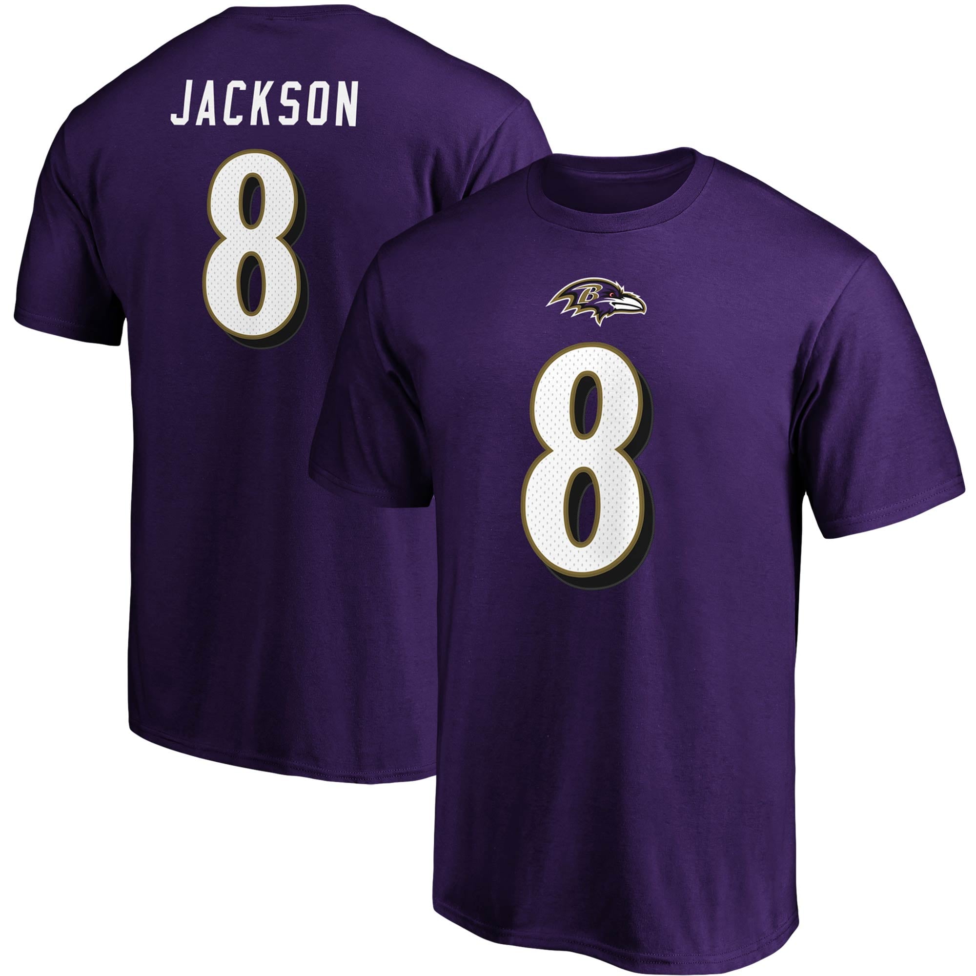 Men's Fanatics Lamar Jackson Purple Baltimore Ravens Name & Number