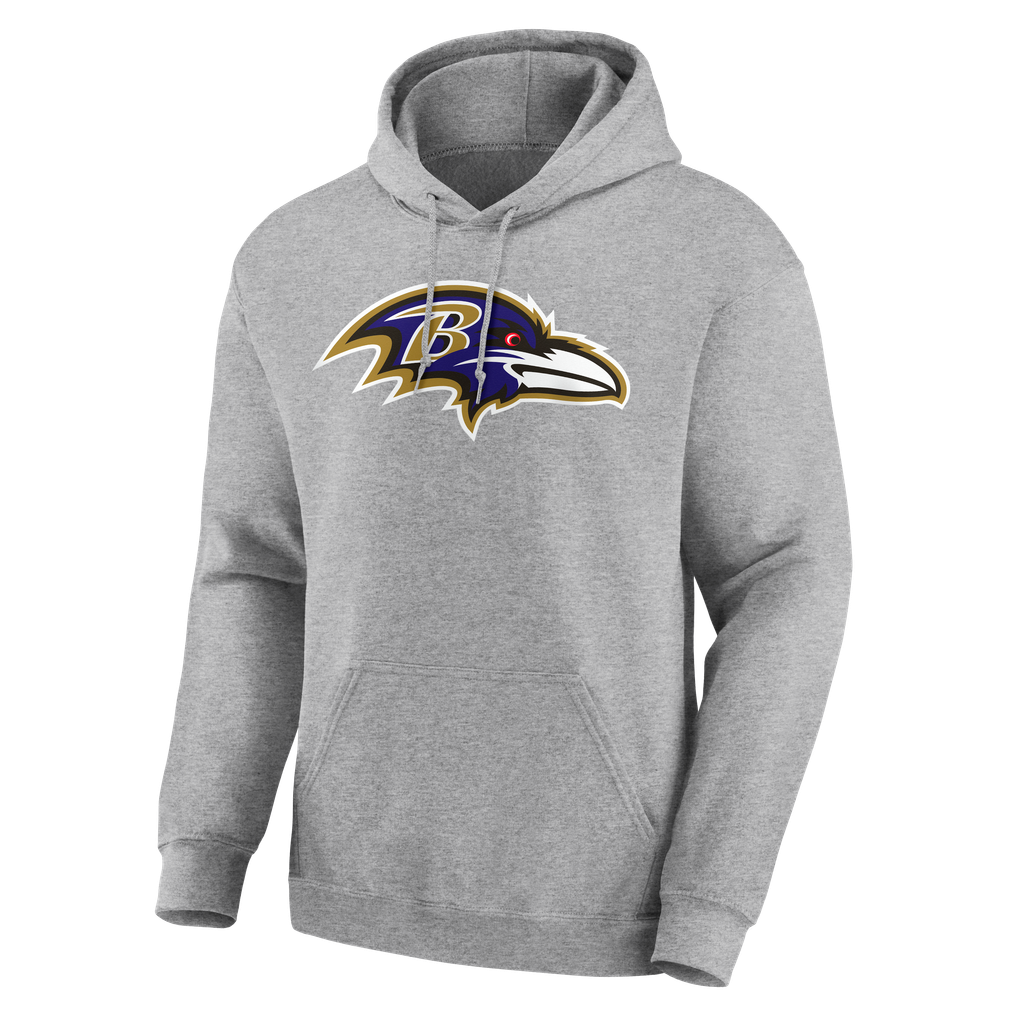 Baltimore Ravens Big & Tall Team Authentic Personalized Name & Number Hoodie - Gray