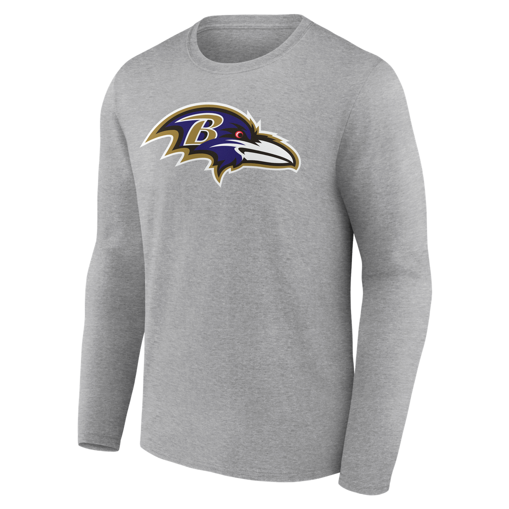 Baltimore Ravens  Team Authentic Personalized Name & Number Long Sleeve T-Shirt - Gray