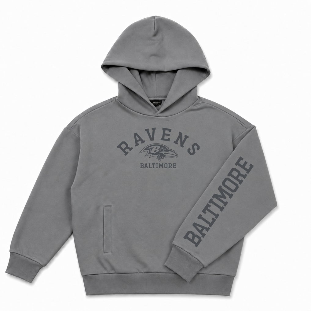  Baltimore Ravens Levelwear Luxe Zone Pullover Hoodie - Gray