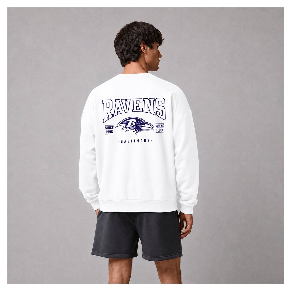Baltimore Ravens Levelwear Luxe Zone Logo Sweatshirt - White