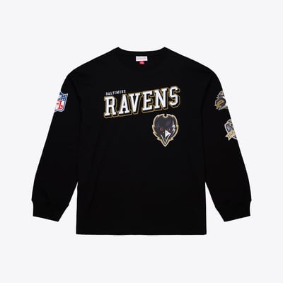  Baltimore Ravens Mitchell & Ness Big & Tall Training Camp Long Sleeve T-Shirt - Black