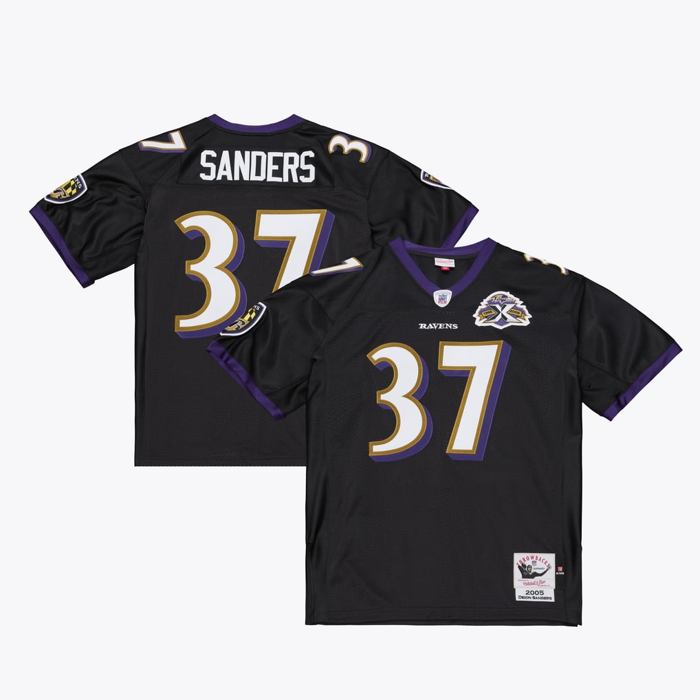 Deion Sanders Baltimore Ravens Mitchell & Ness 2005 Authentic Throwback Jersey - Black