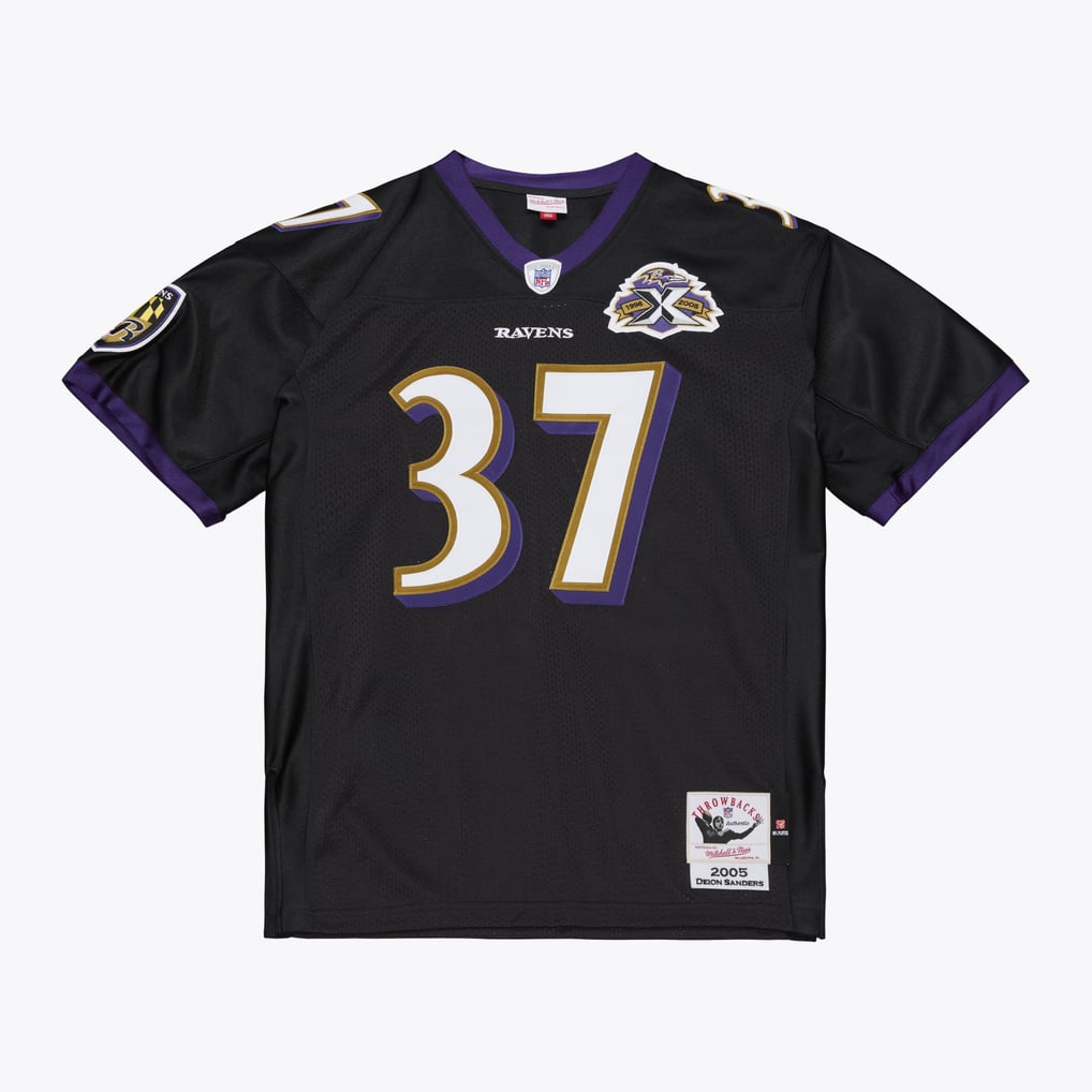 Deion Sanders Baltimore Ravens Mitchell & Ness 2005 Authentic Throwback Jersey - Black
