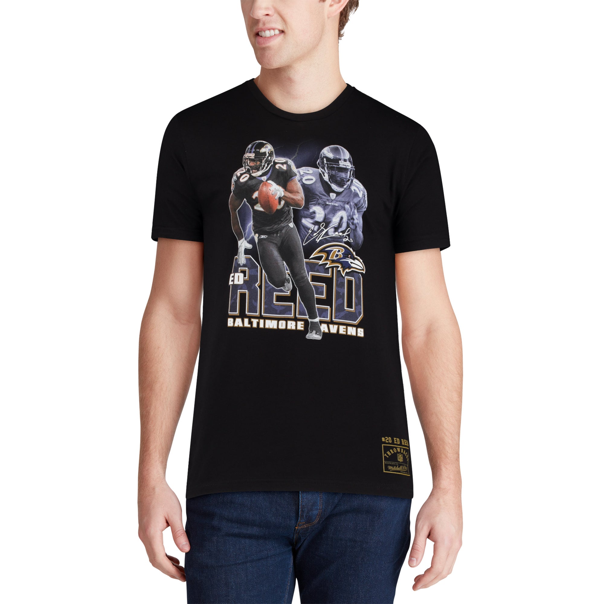 Men's Mitchell & Ness Ed Reed Black Baltimore Ravens Retired