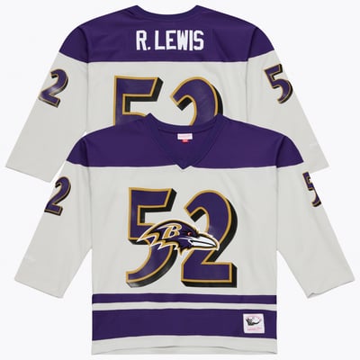 Ray Lewis Baltimore Ravens Mitchell & Ness Too Maxxed Out Hockey Fashion Jersey T-Shirt - Gray