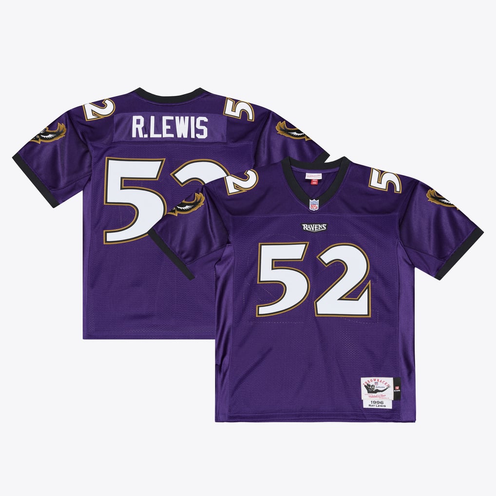 Ray Lewis Baltimore Ravens Mitchell & Ness 1996 Authentic Throwback Jersey - Purple
