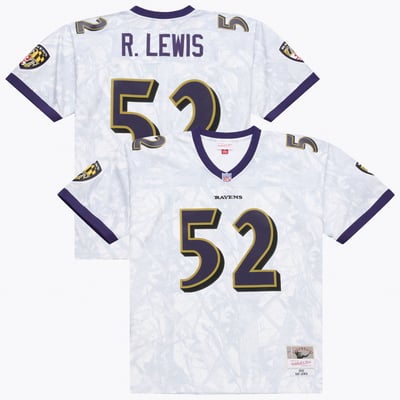 Ray Lewis Baltimore Ravens Mitchell & Ness 2000 Ghosted Retired Player Jersey - White
