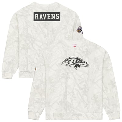  Baltimore Ravens Mitchell & Ness Ghosted Crewneck Sweatshirt - White
