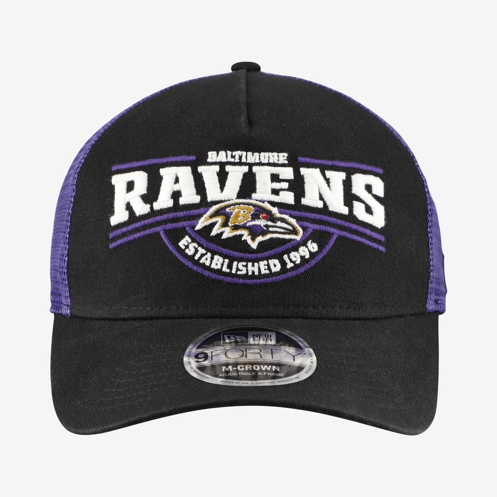 Baltimore Ravens New Era A-Frame 9FORTY Adjustable Hat - Black
