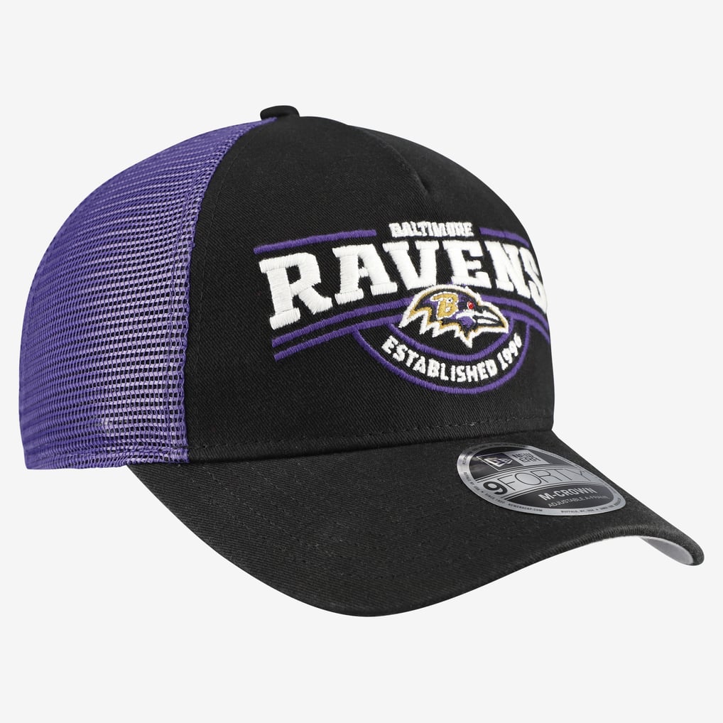 Baltimore Ravens New Era A-Frame 9FORTY Adjustable Hat - Black
